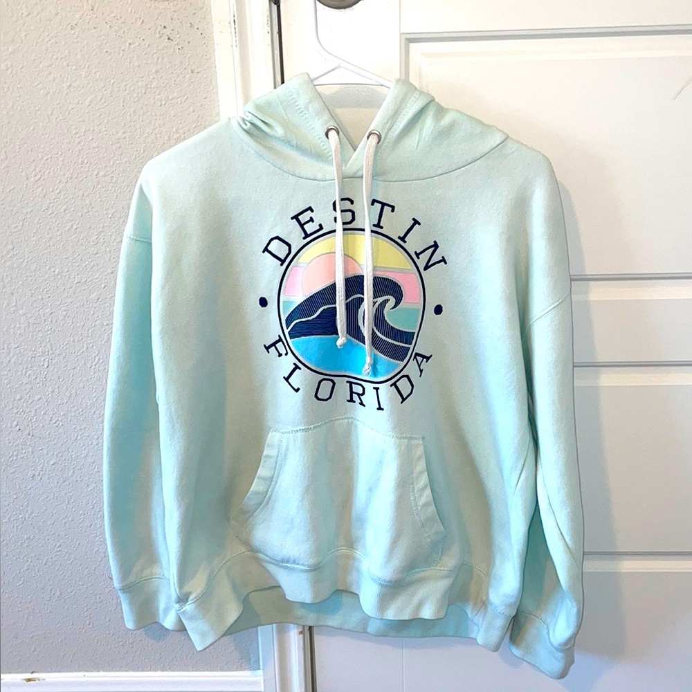The Brand is Ocean Drive, it is a size small. The color is mint blue.